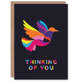 Artery8 Thinking Of You Colourful Dove Graphic Design Blank For Him Or Her Art Miss You Card