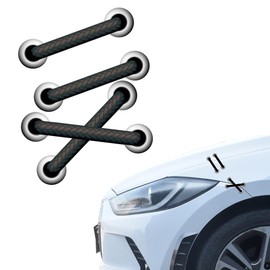 2PCS Universal Car 3D Simulation Shoelaces Stickers Stitches Graphic Decal Auto Patch Strap Bandage Bumper Sticker for Bumper Trunk Window Laptop Truck RV Boat (Black)