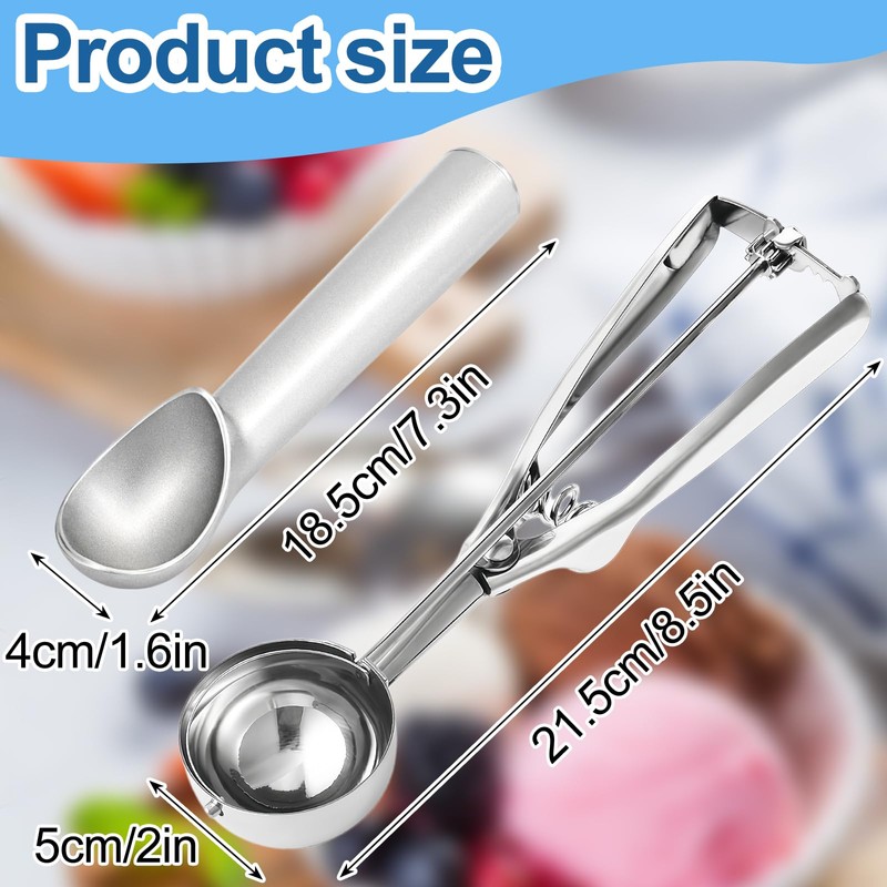 Ice Cream Scoop - Nonstick Anti-Freeze One Piece Aluminum Scooper