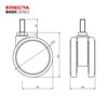 Elector Basic Series BDR75EWBG Two-wheel Caster, 3.0 inches (75 mm),
