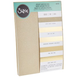 Sizzix Surfacez-Opulent Cardstock 664532, Gold, 50 Pack, Metal, One Size