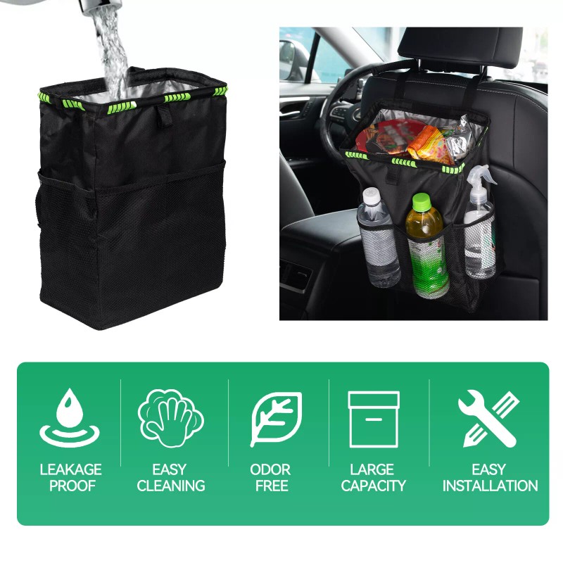 XUKEY Car Waterproof Trash Can Litter Bin Garbage Bag Waste