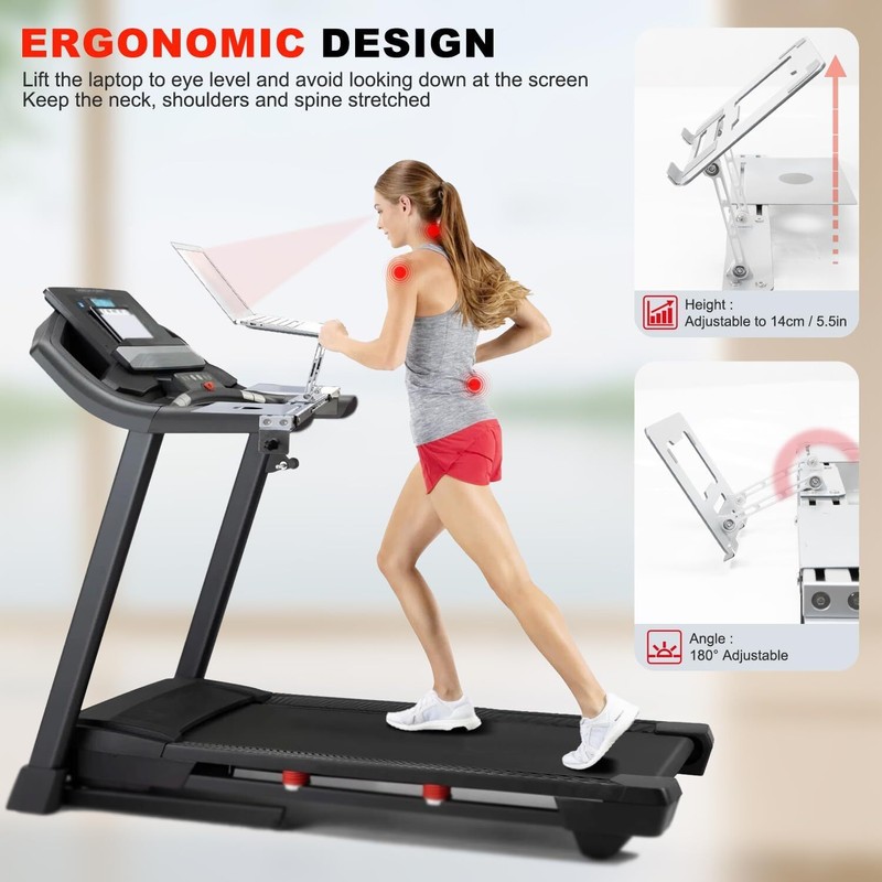 Zelvoro Treadmill Laptop Holder Adjustble Height Width