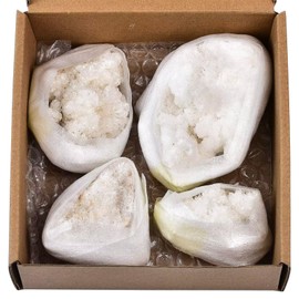 VIZYTOU Natural White Cluster Rock Specimens Healing Crystal Quartz Stone Rough Mineral Collection Meditation Stone 1.0 Pound