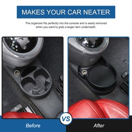 Tumukiw Center Console Storage Box Compatible with Fiat 500 2007-2015 ABS Center Console Water Cup Holder Organizer Tray Auto Interior Storage Accessories