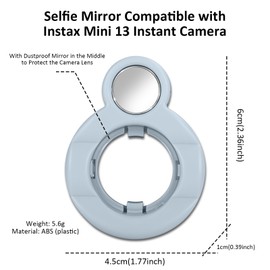 HIYQIN Fuji Mini 13 Selfie Mirror, Close UP Lens Compatible with Fuji Instax Mini 13 Instant Camera Self-Portrait Mirror, Selfie Lens - 1 Pack - Blue