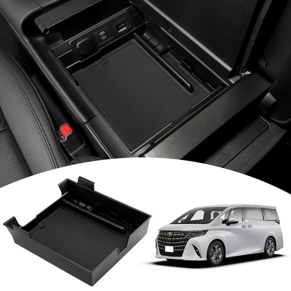 Mozan Toyota Alphard 40 Series Vellfire 40 Series Center Console Box, June 2023, Present for Vehicles, Console Tray, Console Box, Inner Tray, ABS Material, Small Items, Storage Box, Anti-Slip Mat