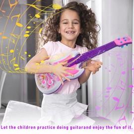 qwee-8 Kids Electric Guitar Musical Guitar Toy with Flash Light Music Toy Gift Toddlers