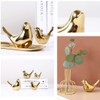 Small Gold Birds Ceramic Statues, Decorative Animal Sculpture, Gold Bird