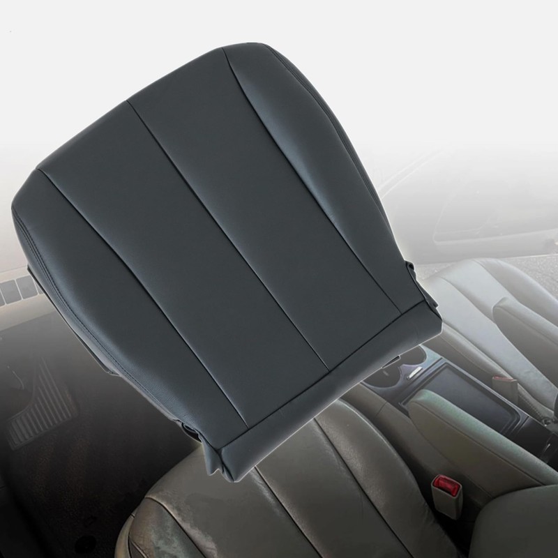 FZJDSD Black Driver Side Bottom Microfiber Leather Replacement Seat Cover