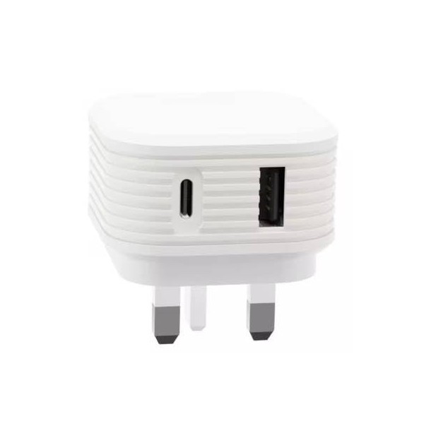 Juice 30W Dual Port Fast Charger Plug – White