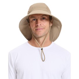 Trekker Sun Hat UPF50+ Packable UV Sun Protection Hats with Full Coverage Brim Beige M