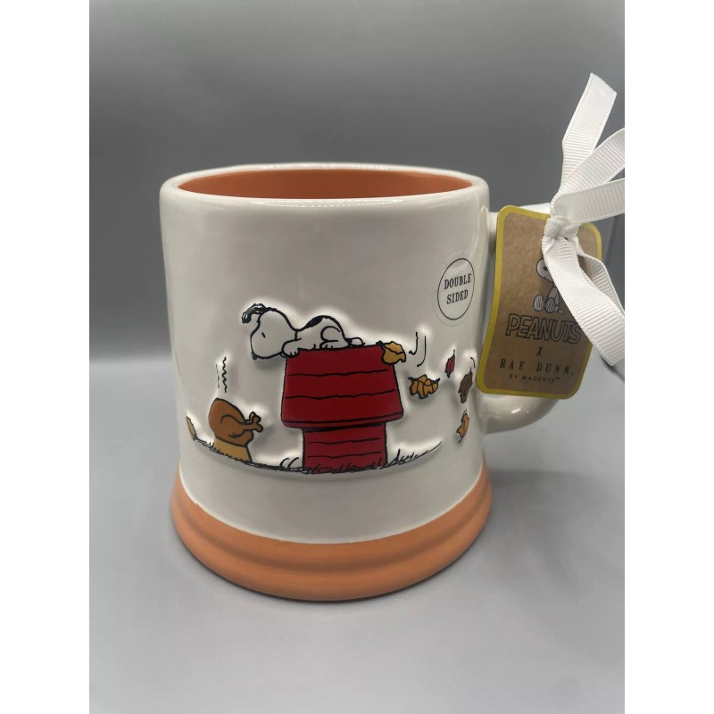 Rae Dunn Peanuts Snoopy GIVE THANKS Thanksgiving Turkey Fall Leaves