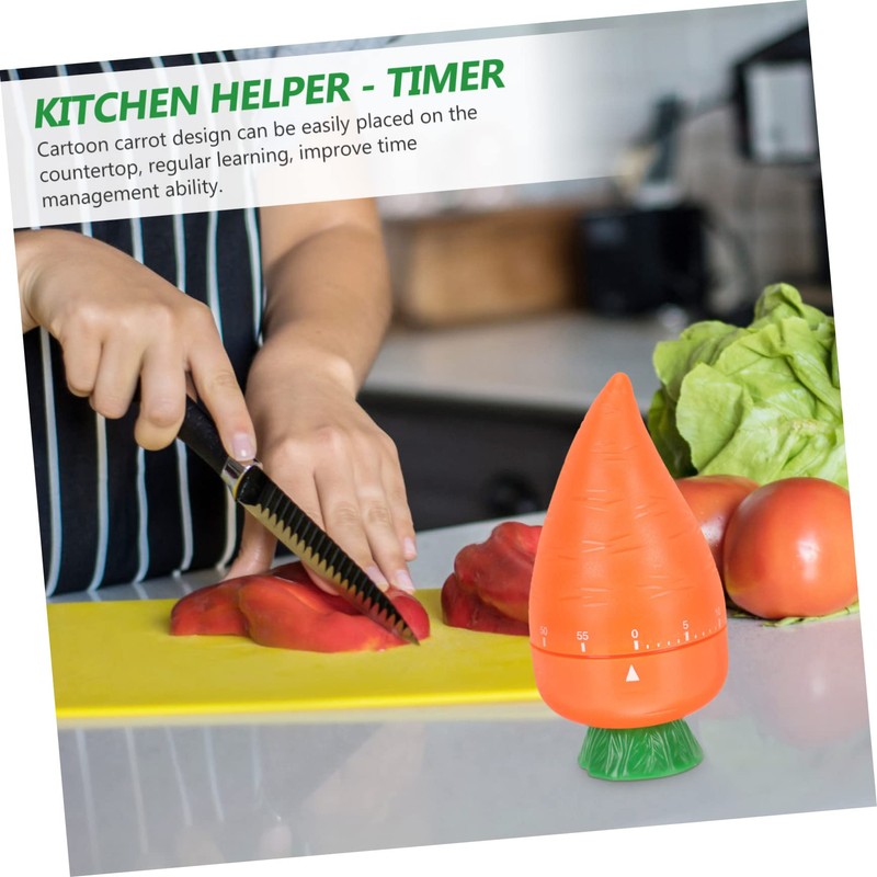 iplusmile 2Pcs Kitchen Countdown Timer Cartoon Carrot Mechanical Timer for