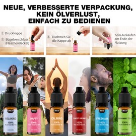 MISIJI ätherische öle Set für Diffusor Pure Natural Aromatherapy 6 x 10 ml
