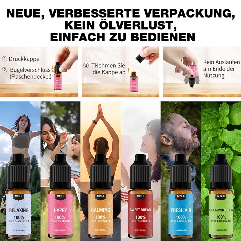 MISIJI ätherische öle Set für Diffusor Pure Natural Aromatherapy 6