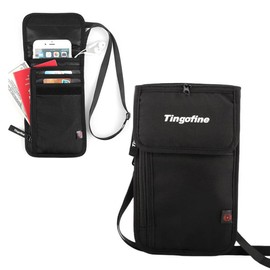 EORPAVU Chest Bag, Chest Bag, Travel Wallet, Neck Document Bag, Theft-Proof Waterproof Passport Bag for Men and Women (Black)