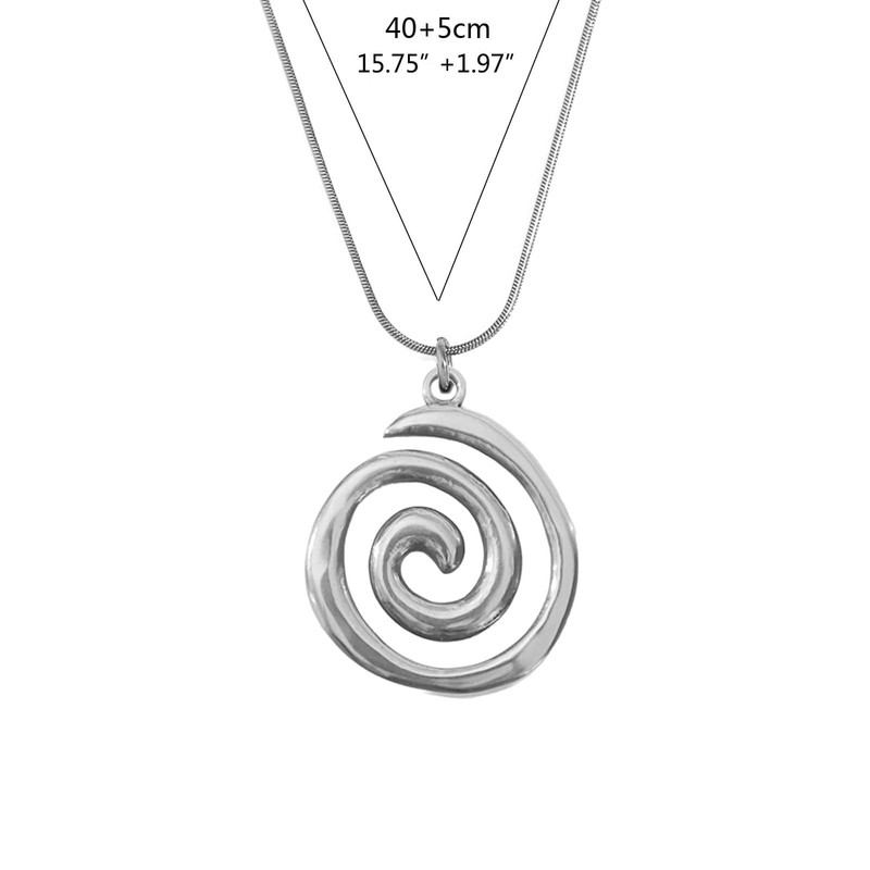WOFALO store 2 PCS Spiral Gold and Silver Swirl Necklace