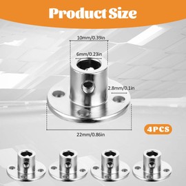 4Pcs 6mm Flange Coupling Connector, Rigid Flange Coupling High Hardness Guide Shaft Support Coupler Coupler Accessory with Set Screws and Wrench for DIY RC Model Motors