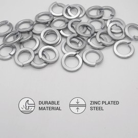 SKIR'CO Pack of 50 Galvanised DIN127 Spring Washers M20, Metal Discs, Split Spring Washers