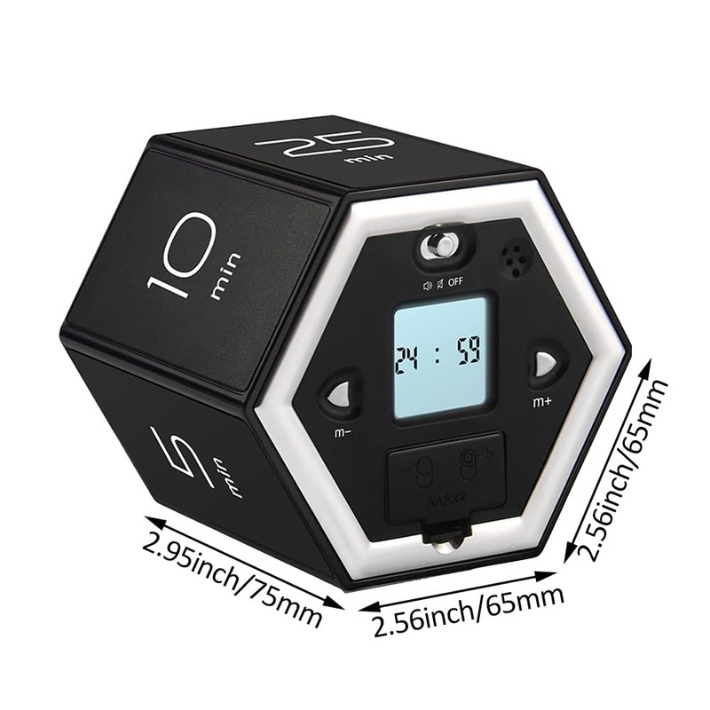 Hex Digital Clock Timer Magnetic Cube Timer Kitchen Hex Flip