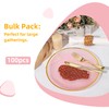 100PCS Transparent Pink Gold Plastic Plates, 10in Dinner Plate