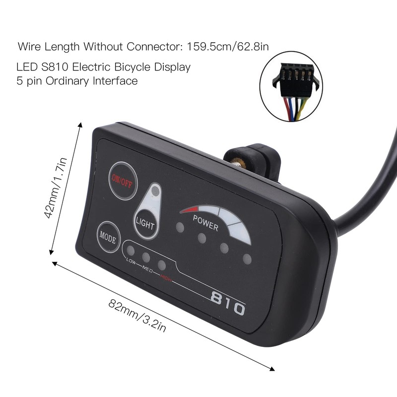 36V 48V S810 EBike LED Display, Electric Cycling Control Panel