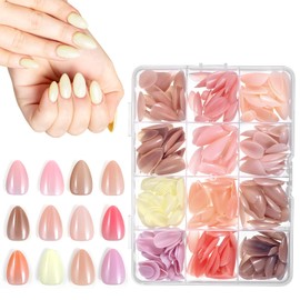 360 Pcs Almond Press on Nails, 12 Colors Short Almond Press on Nails Solid Color False Nail Tips French Soft Fake Tip Nail for Women Girls Daily Wear Manicure Decor DIY Art Design