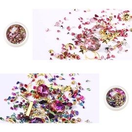 CRSHIP Nail Parts, Metal Parts, Gel Nail Resin, UV Resin Accessories, Jewelry Parts, Case Set (Stone Set of 6)