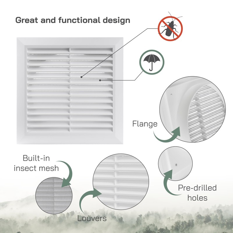 Vent Systems Ø6" Duct - 8" x 8" Inch White