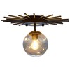 UOFUS Small Black Flush Mount Ceiling Light with Glass Globe
