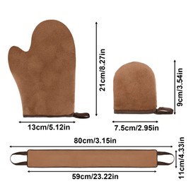 Dacitiery Self Tanning Mitt Set 3 in 1 Tan Mitt Applicator Self Tanning Mitt Applicator Reusable Tanning Glove for Self Tan for Mit Back Applicator