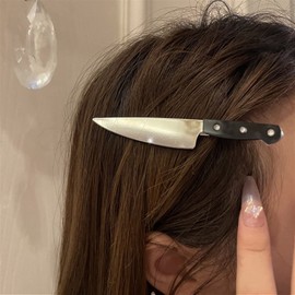 LYWBYXGS Hip Hop Tableware Knife Hair Clips Ins Creative Cosplay Hairpins Y2K Hair Accessories for Women Fashion Punk Headwear 2022 New (Metal Color : 01, Type : Barrettes)