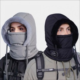 Winter cold weather padded balaclava hooded neck warmer cold weather Warmer dark gray/ONE