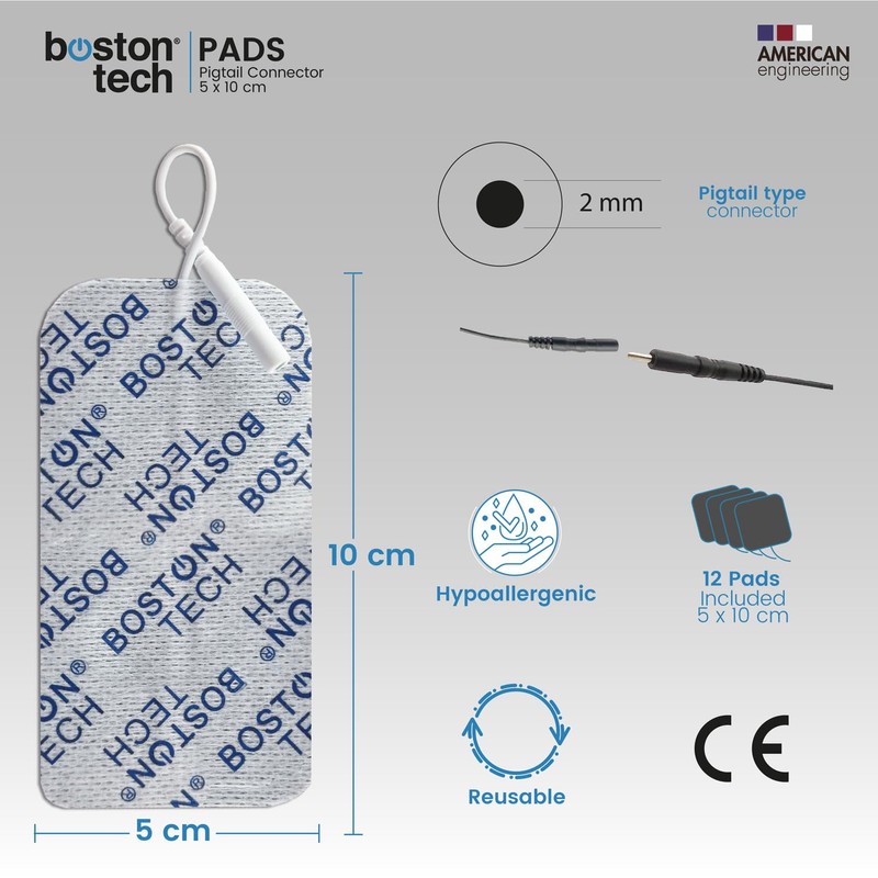 Boston Tech Electrodes. Pads Compatible with TENS EMS Electro Stimulators
