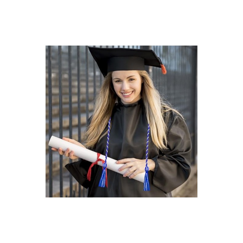 Graduation Honor Cords Royal Blue and White Graduation Cords, 67"