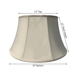 13x19x11 Egg Shell Floor Shantung Lampshade with Brass Spider Fitter - Perfect for Table and Desk Lamps - Large, Egg Shell