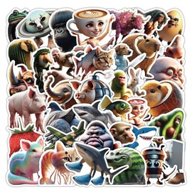 TUNTON SAFOUR Sticker Seal Net Meme Italian Brain Lot Waterproof Notebook Decoration (D Type)
