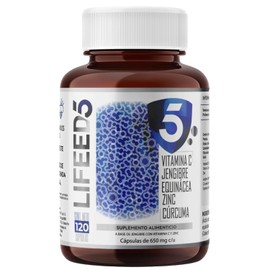 Lifeed Inmune 120 Capsulas Vitamina Jengibre Equinacea Zinc Curcuma Días Suplemento Alimenticio Multivitaminico Hombre Mujer Fácil Absorción