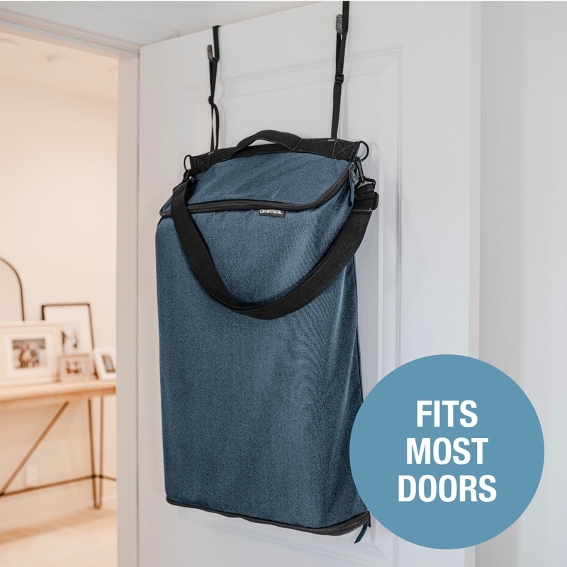 CleverMade Hanging Laundry Hamper Bag with Over the Door Hooks;