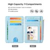 Teskyer Mini Wallet Men's Small Card Case, PU Leather Slim