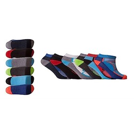 Rozgul 12 Pairs Men's Trainer Multi Coloured Socks Fresh Feel Cotton Rich Blend Ankle Invisible Socks Uk Size 6-11