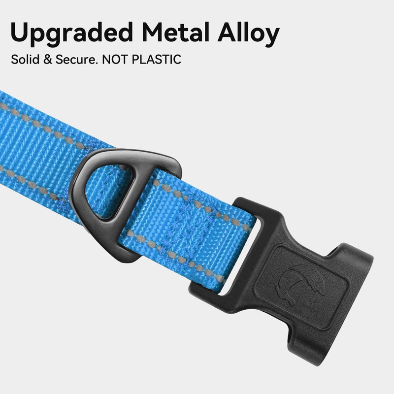 Joytale Reflective Dog Collar, Soft Neoprene Padded, Metal D-Ring, Nylon