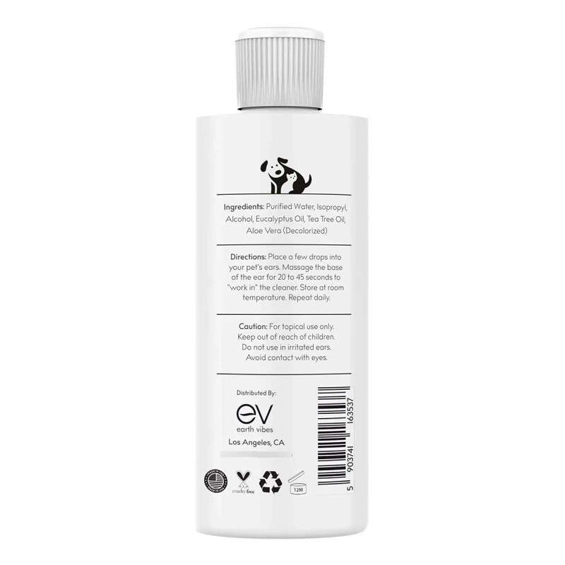 Earth Vibes Advanced Dog And Cat Ear Cleaner - Mejor