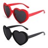 NULOOQ Polarized Heart Shaped Sunglasses for Women Retro Fashion Large