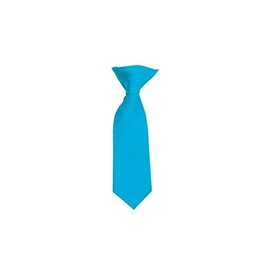 Romario Manzini Solid Color Boy's 8" Clip On Tie (Turquoise)