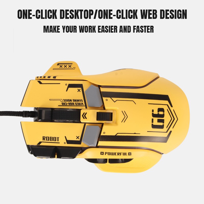 Wired Gaming Mouse 10 Button Macro Programmable 13 RGB Lighting