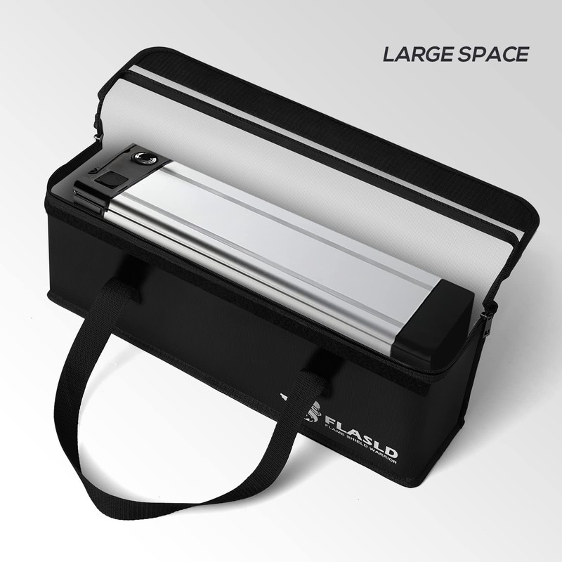 FLASLD 2-Pack E-Bike Battery Bag Fireproof Safe Charging Bag Explosionproof