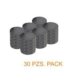 Imanes. Ferrita. 25 mm de diametro por 4 mm de altura. PAQ 30 piezas.