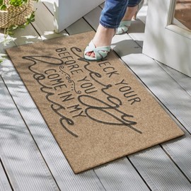 Indoor Front Door Mat for Shoes by Door Check Your Energy Before You Come in My House Door Mats Outdoor Indoor Funny Door Mats for Outside Entry High Traffic Garage Patio 28"X18"